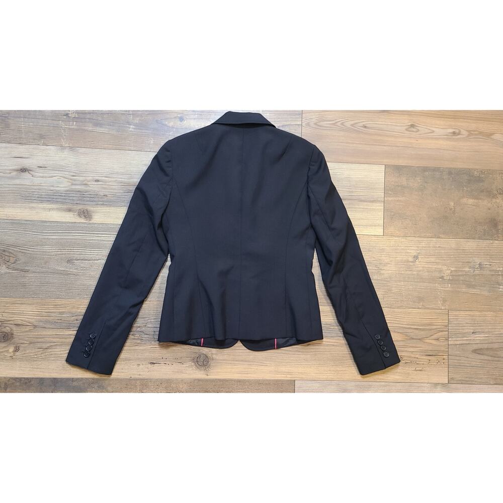 J. Crew Suiting 2 Button Wool Blazer Womens 0 Black Lined Career Office Jacket - Picture 8 of 8